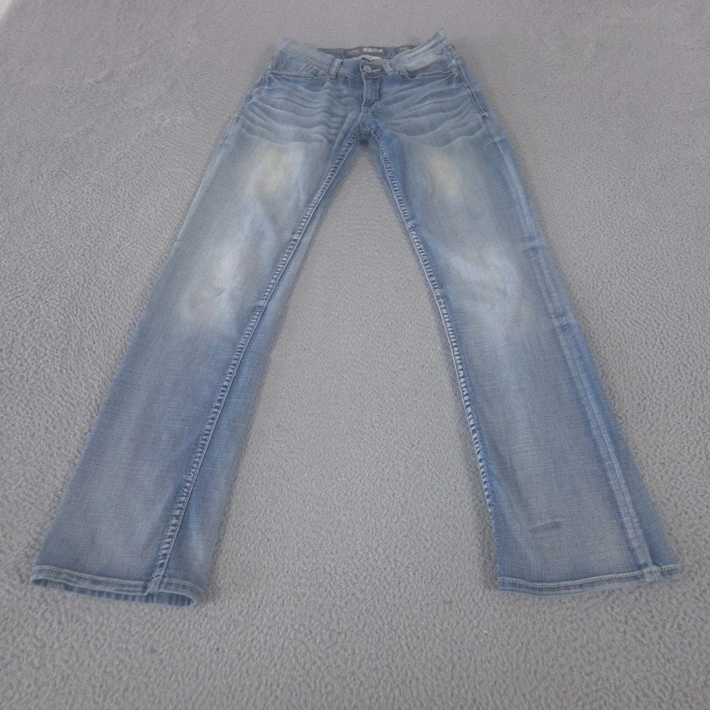 BKE Jeans Men 29x32 Long Blue Aiden‎ Bootleg Stretch Medium Wash Whiskered Denim